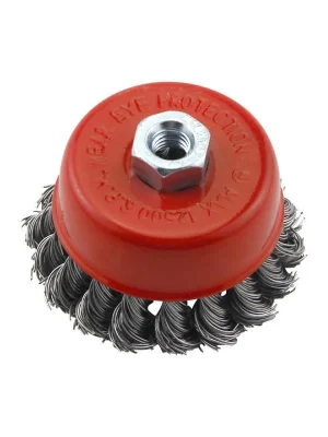 Twisted Knot Wire Cup Brush for Angle Grinder – Heavy Duty Steel Brush for Rust Removal