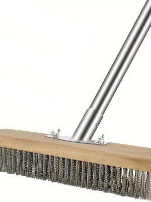 Wire Floor Brush with Long Handle – Heavy Duty Steel Brush for Concrete Cleaning & Rust Removal