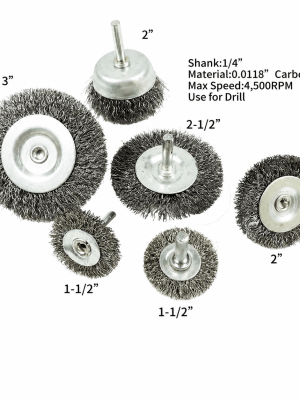 8 Drill Wire Brush Set for Rust Removal | Steel & Brass Mounted Wire Brush Kit (6-piece set)