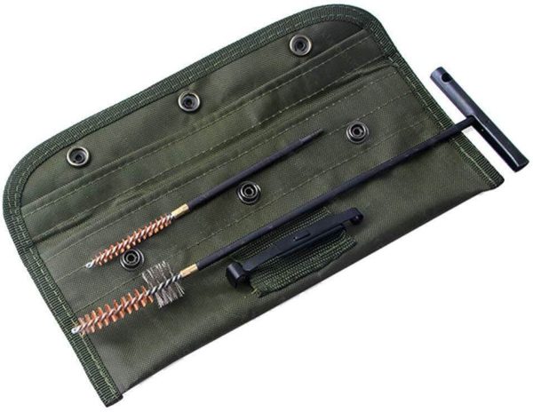 AR15 Gun Cleaning Kit | Rifle Maintenance & Bore Cleaning Brush Set with Carrying Pouch