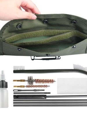 6 AR15 Gun Cleaning Kit | Rifle Maintenance & Bore Cleaning Brush Set with Carrying Pouch