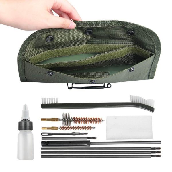 AR15 Gun Cleaning Kit | Rifle Maintenance & Bore Cleaning Brush Set with Carrying Pouch